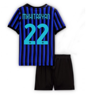 Inter Milan Henrikh Mkhitaryan #22 Replica Home Stadium Kit for Kids 2025-26 Short Sleeve (+ pants)